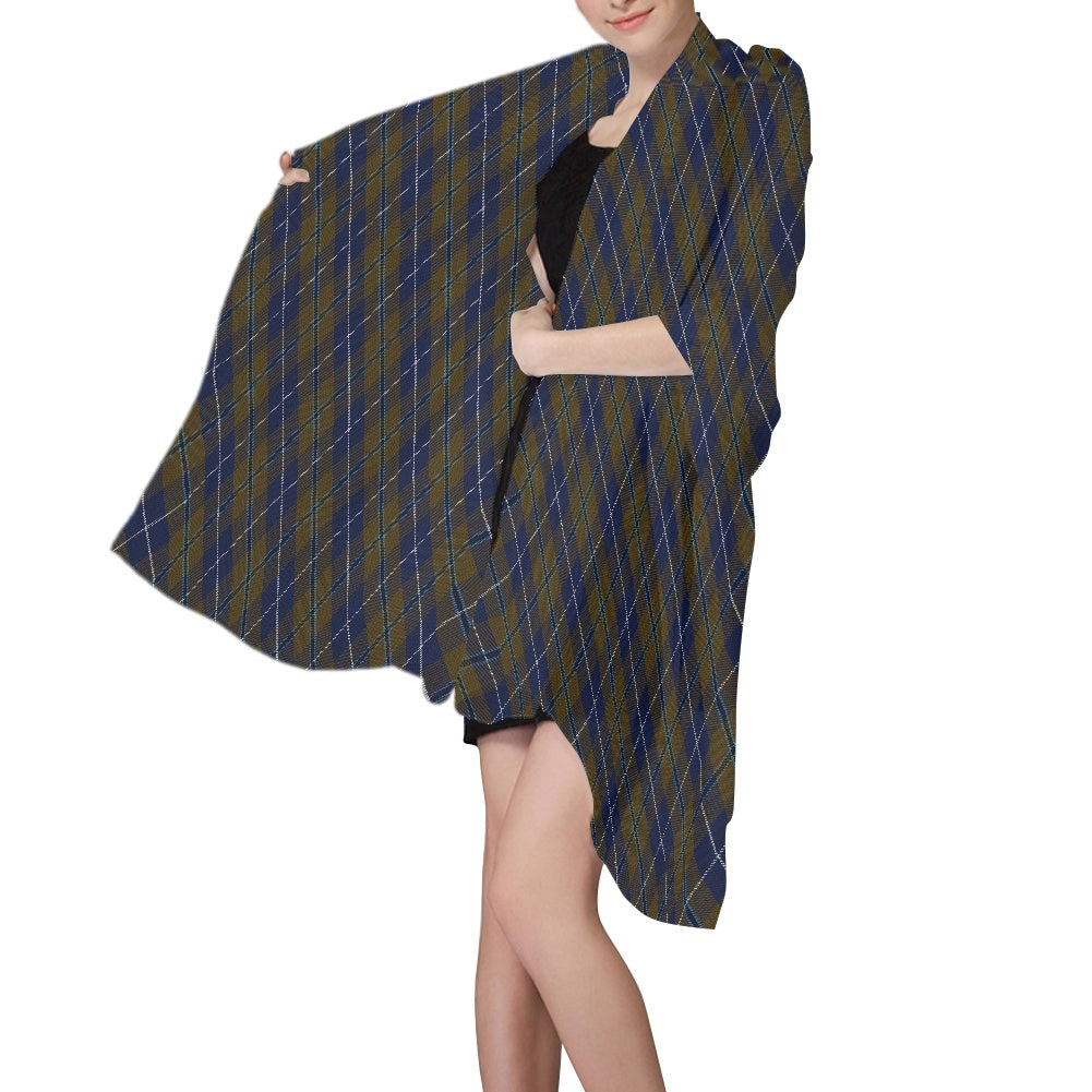 Clan Douglas Brown Tartan Bias Chiffon Scarf