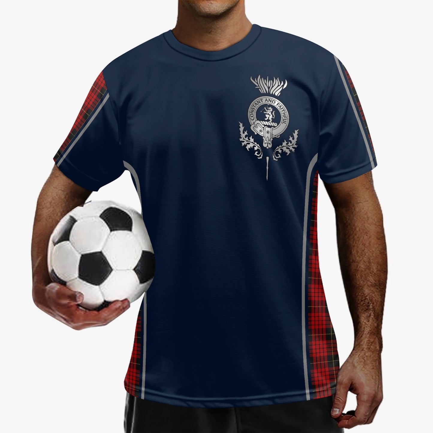 Clan MacQueen Crest & Tartan Soccer Jersey (AOP)