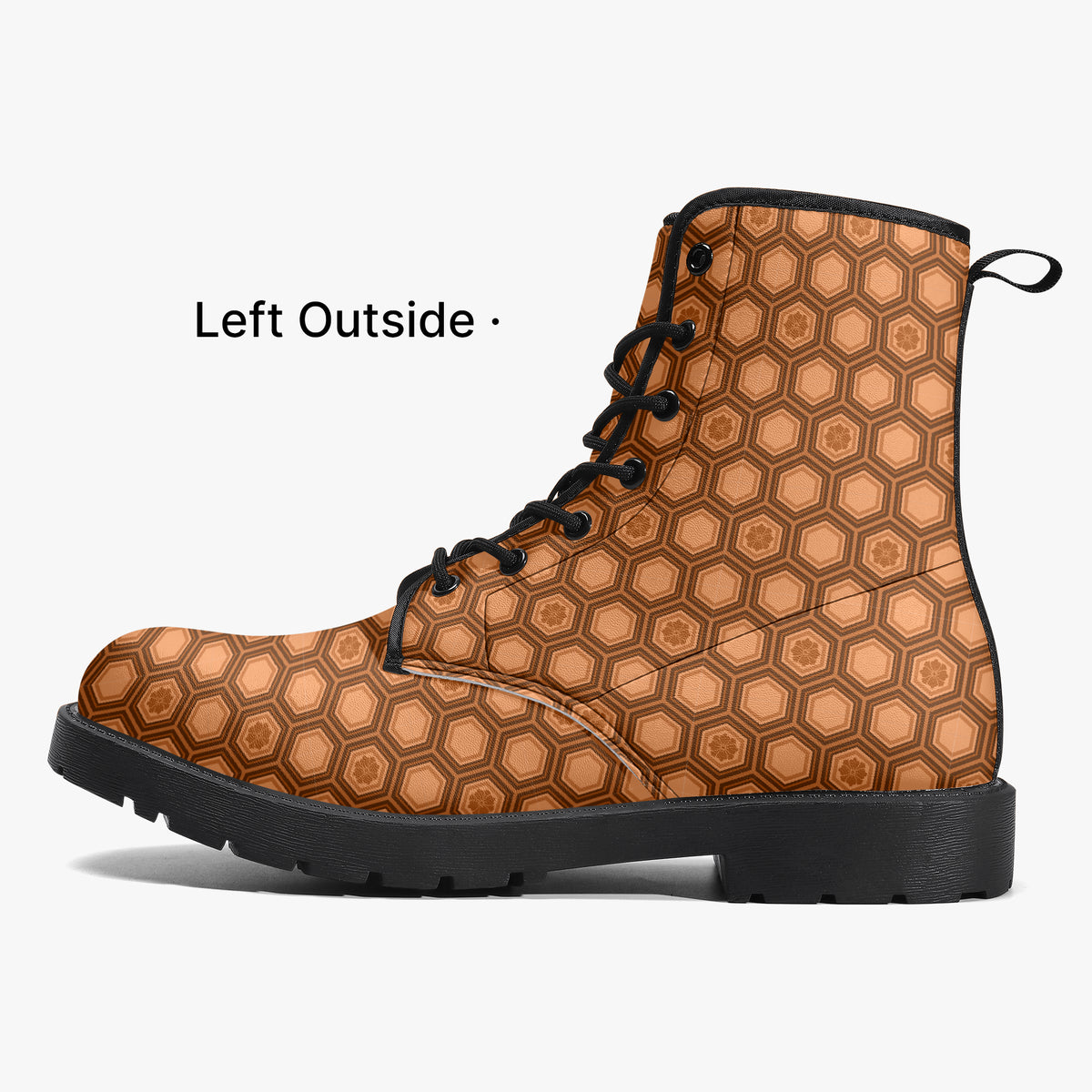 Japanese Wagara - Kikko Orange - PU Leather Boots