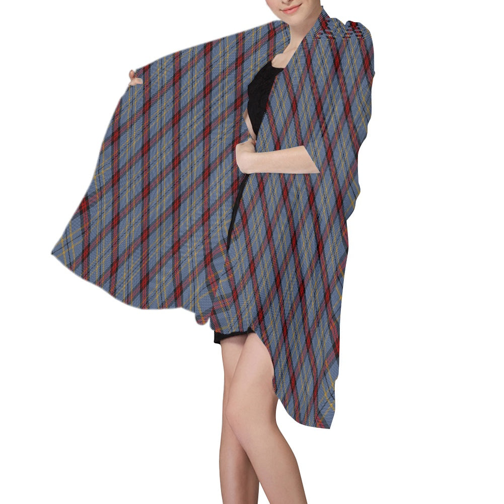 Clan Perkins Tartan Bias Chiffon Scarf