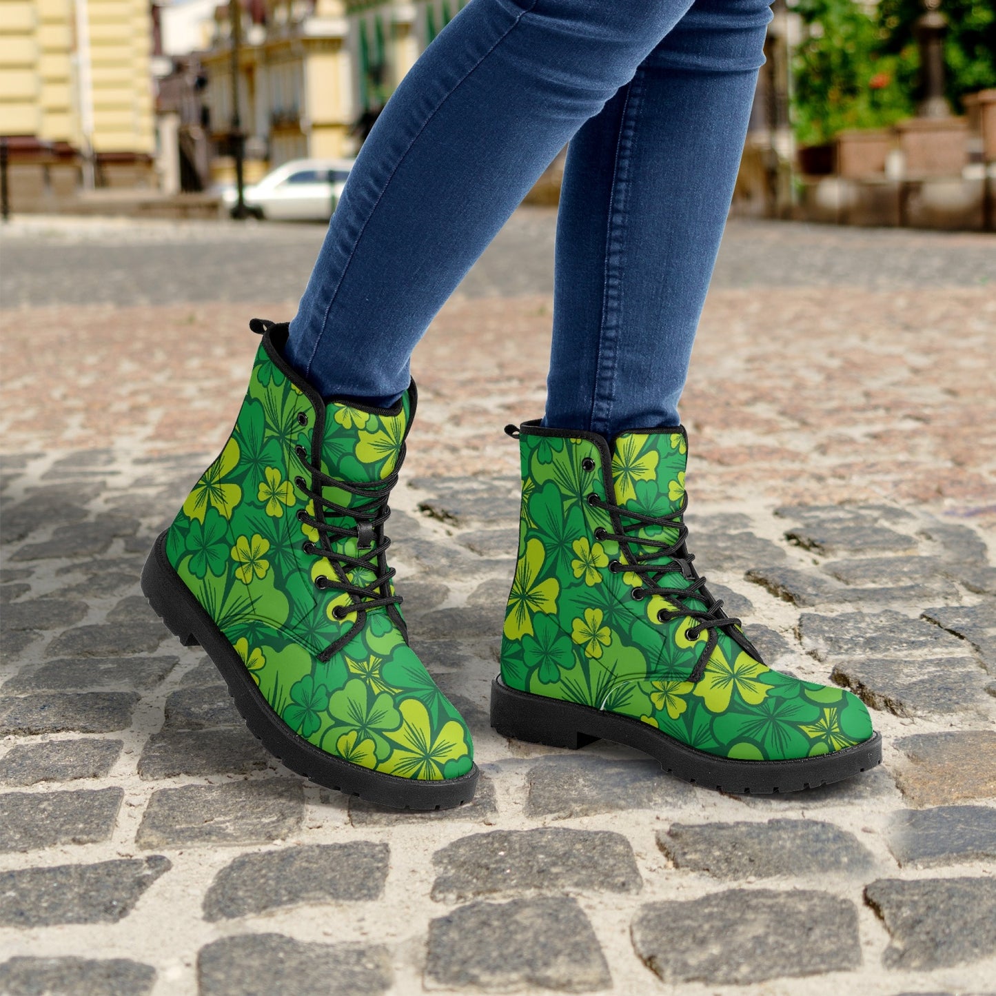 Irish Shamrock Leather Boots