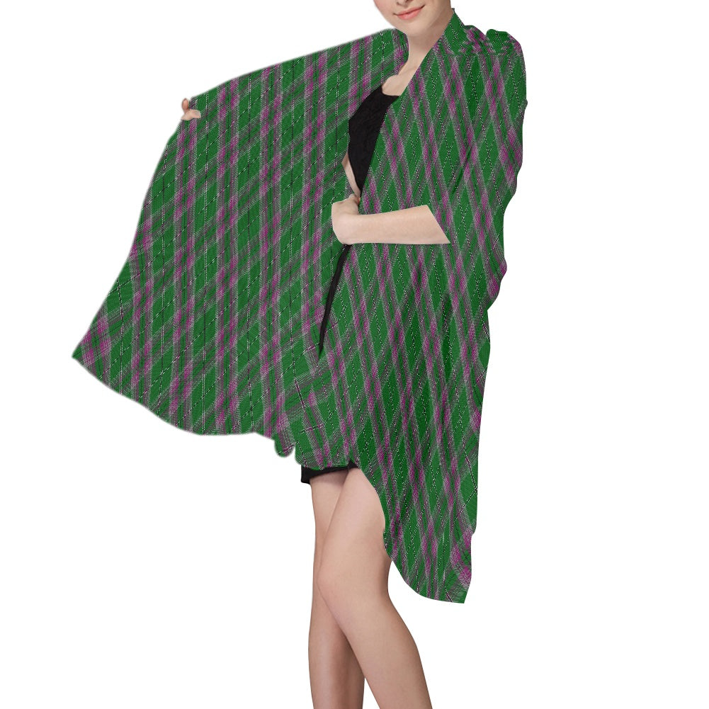 Clan Gray Hunting Tartan Bias Chiffon Scarf