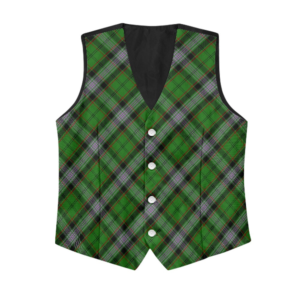 Clan Moss Tartan Bias Suit vest jacket
