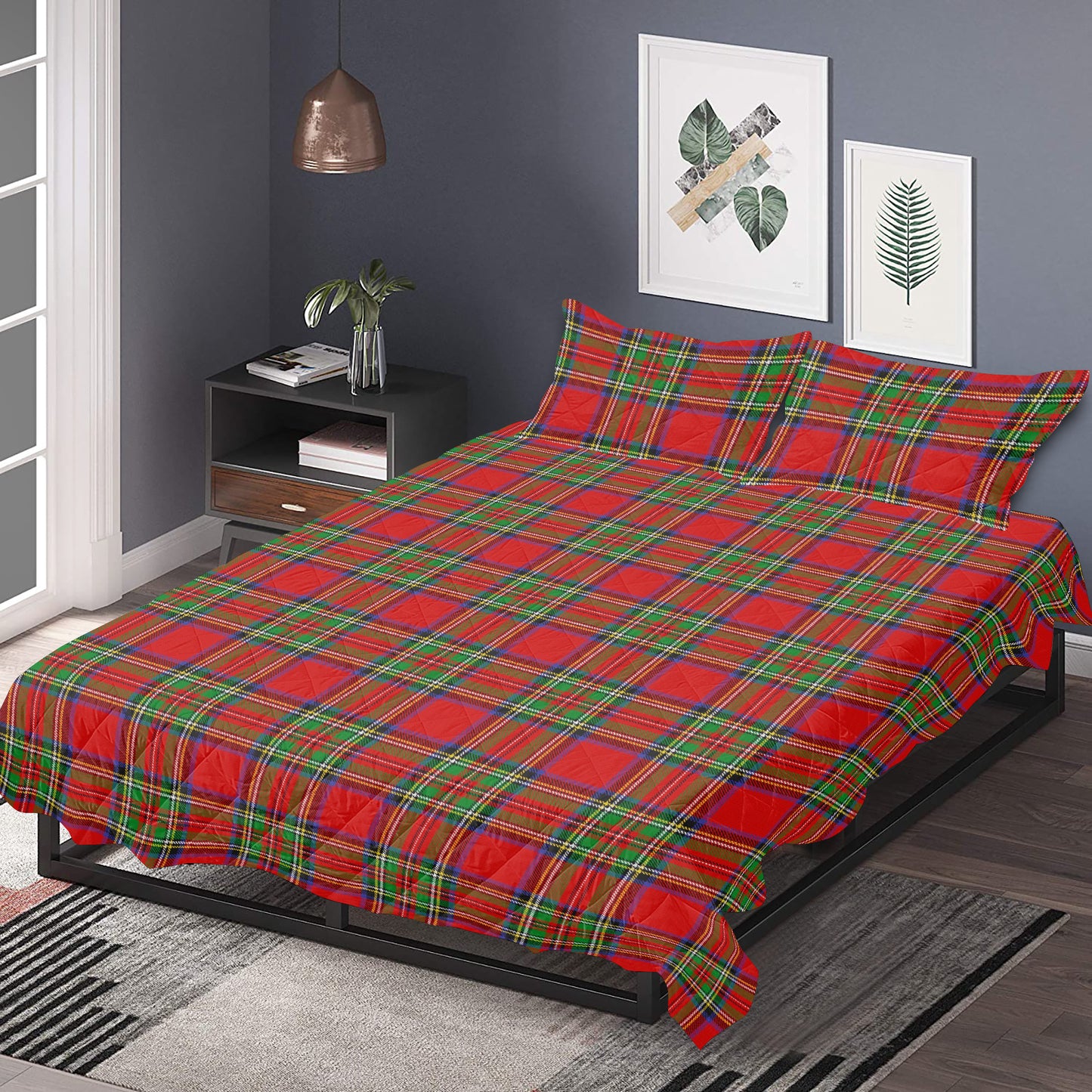 Clan Stewart Tartan Quilt Bed Sets