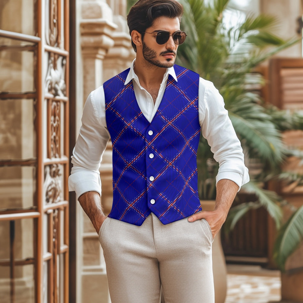 Rangers Tartan Bias Suit vest jacket