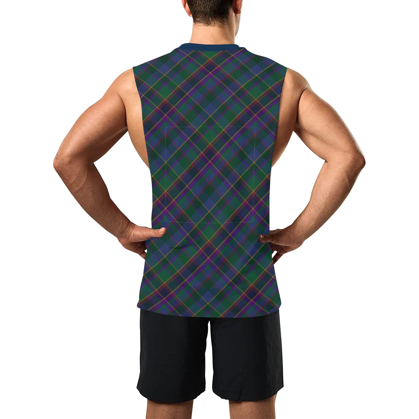 Fourth Fold Tartan Men's Open Sides Workout Tank Top