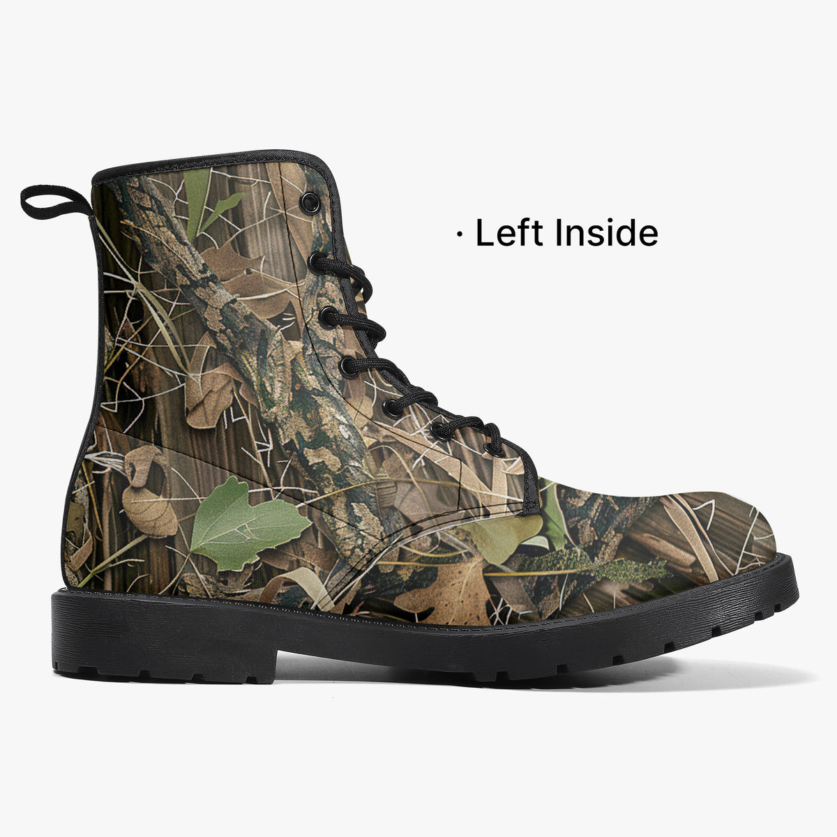 Leaf & Bark Scatter - Hunting Camouflage - PU Leather Boots