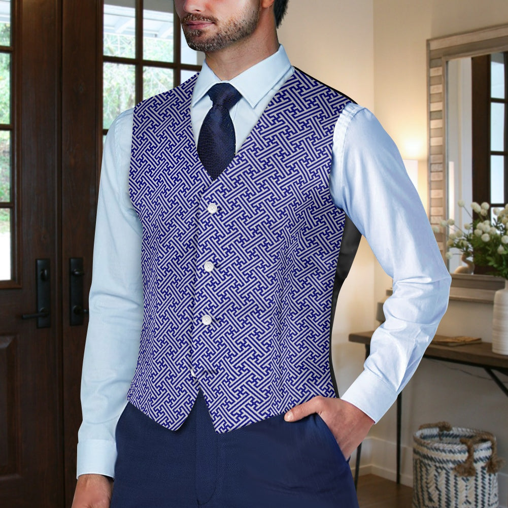 Wagara - Sayagata Blue Suit vest jacket