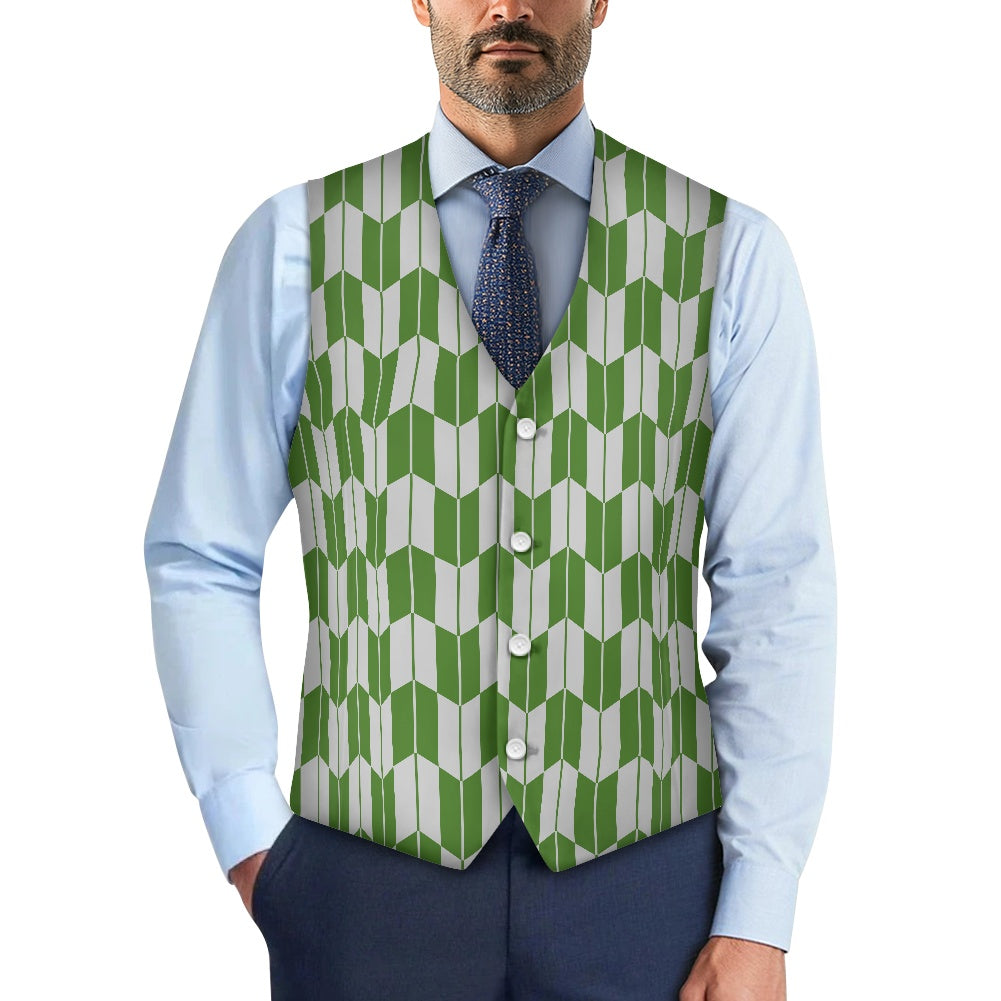 Wagara - Yagasuri Green/Silver Suit vest jacket