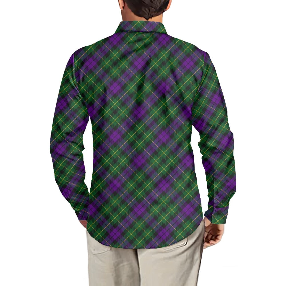 Clan Abercrombie Tartan Bias Men's long-sleeved shirt