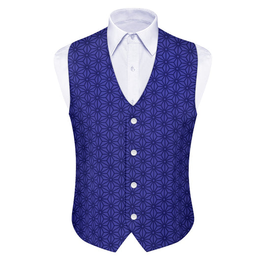 Wagara - Asanoha Blue Suit vest jacket