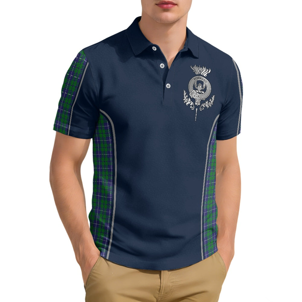 Clan Douglas Tartan & Black Douglas Crest Polo