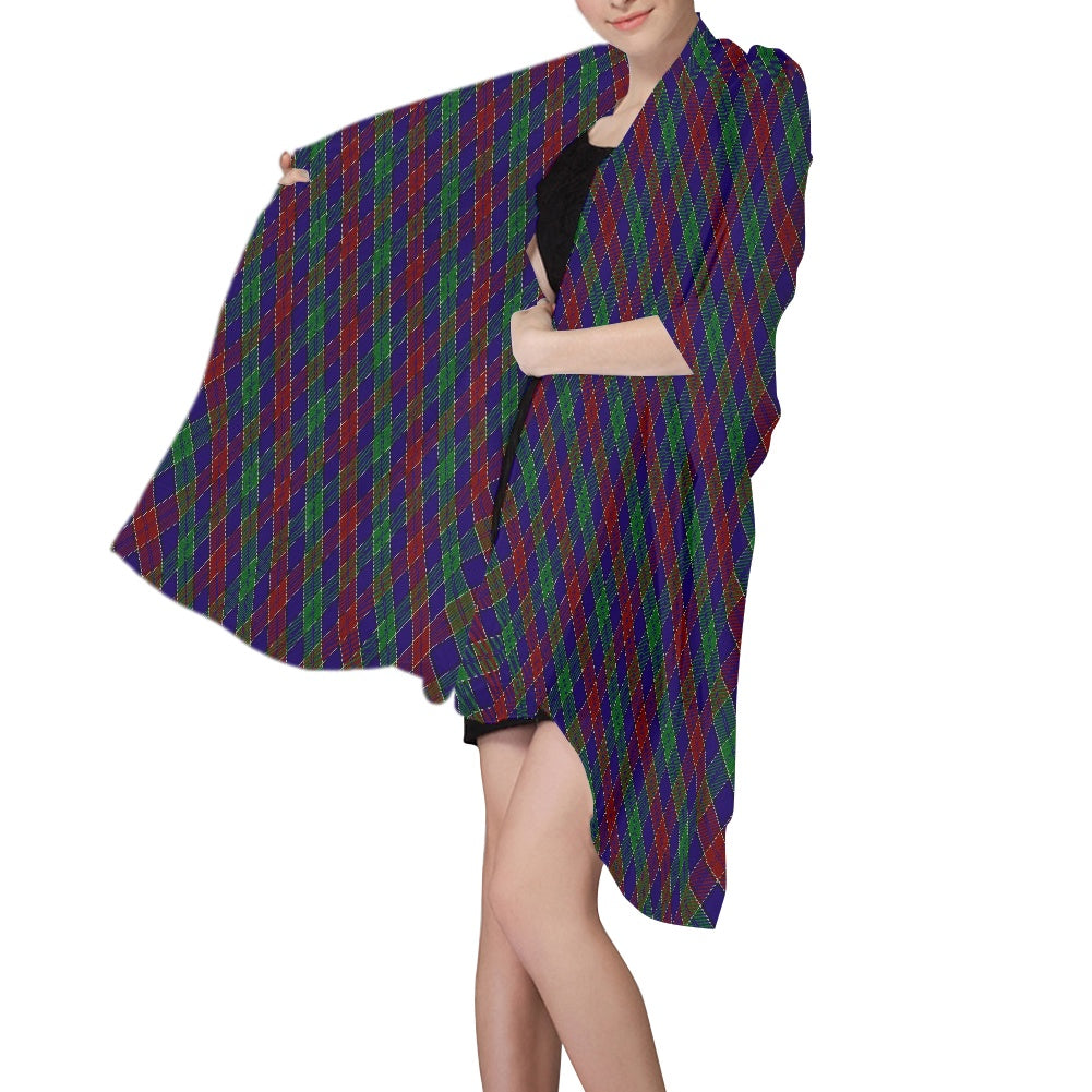 Clan MacMichael Tartan Bias Chiffon Scarf