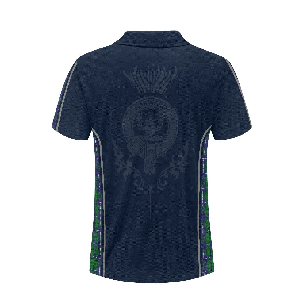Clan Douglas Tartan & Black Douglas Crest Polo