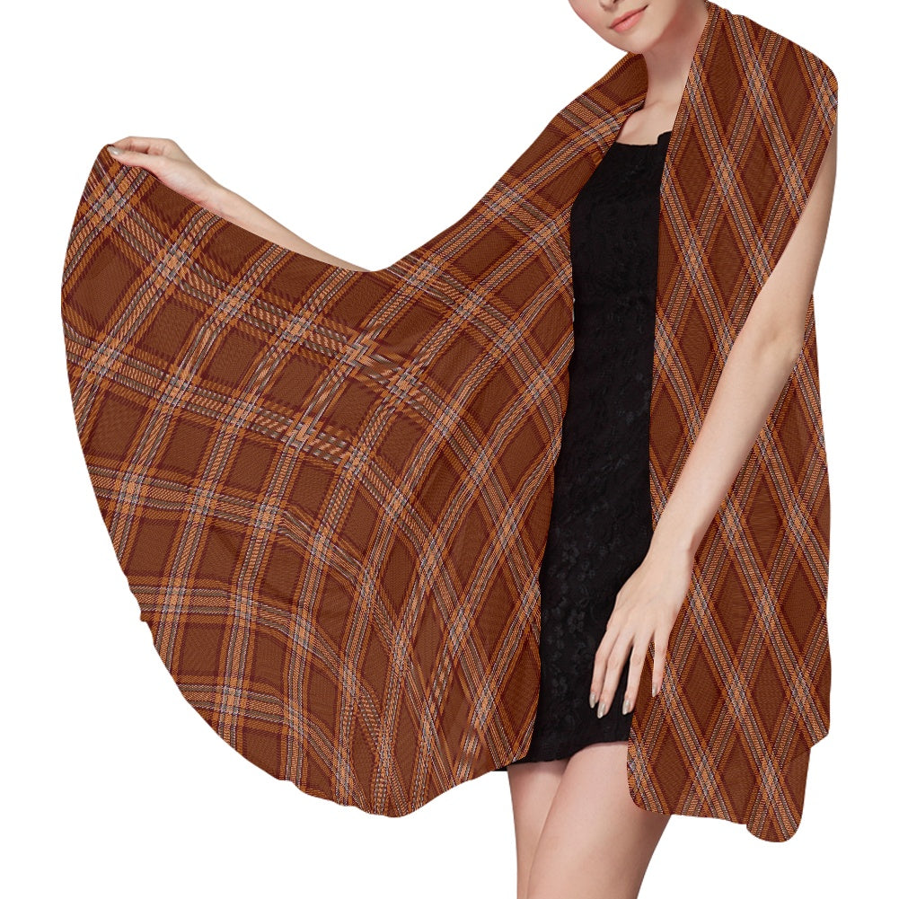 Irish County Down Tartan Bias Chiffon Scarf