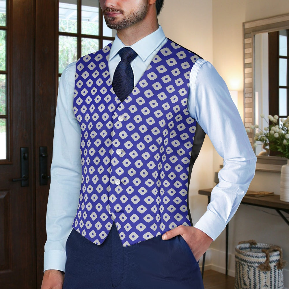 Wagara - Kanoko Blue Suit vest jacket