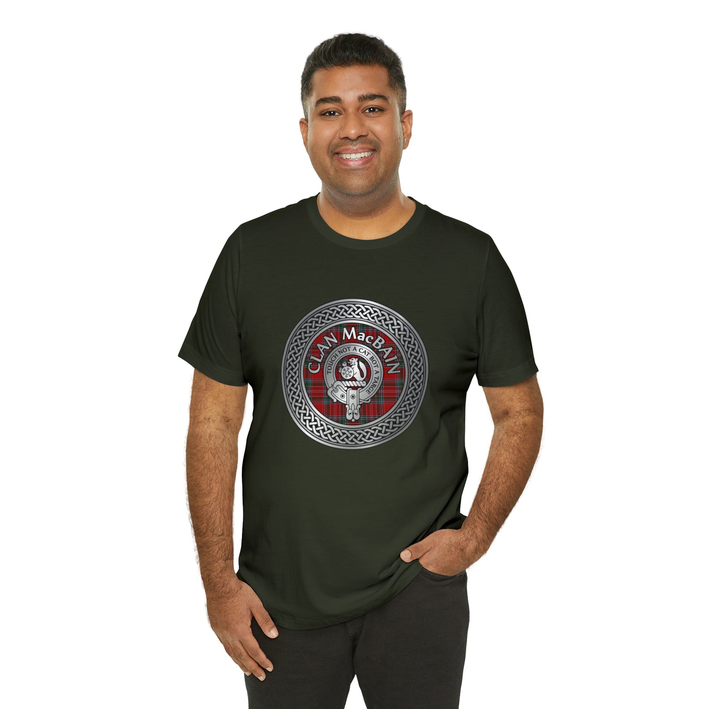 Clan MacBain Crest & Tartan Knot | Unisex T-Shirt