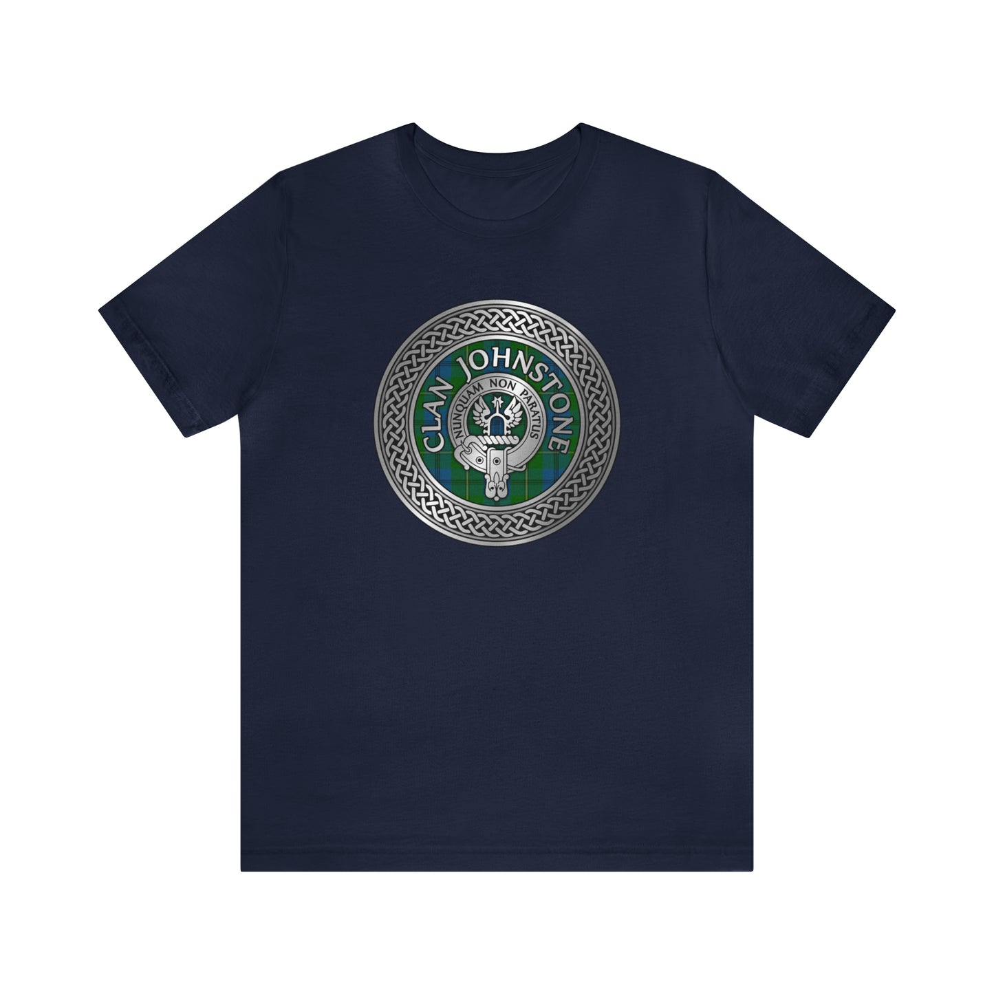 Clan Johnstone Crest & Tartan Knot | Unisex T-Shirt