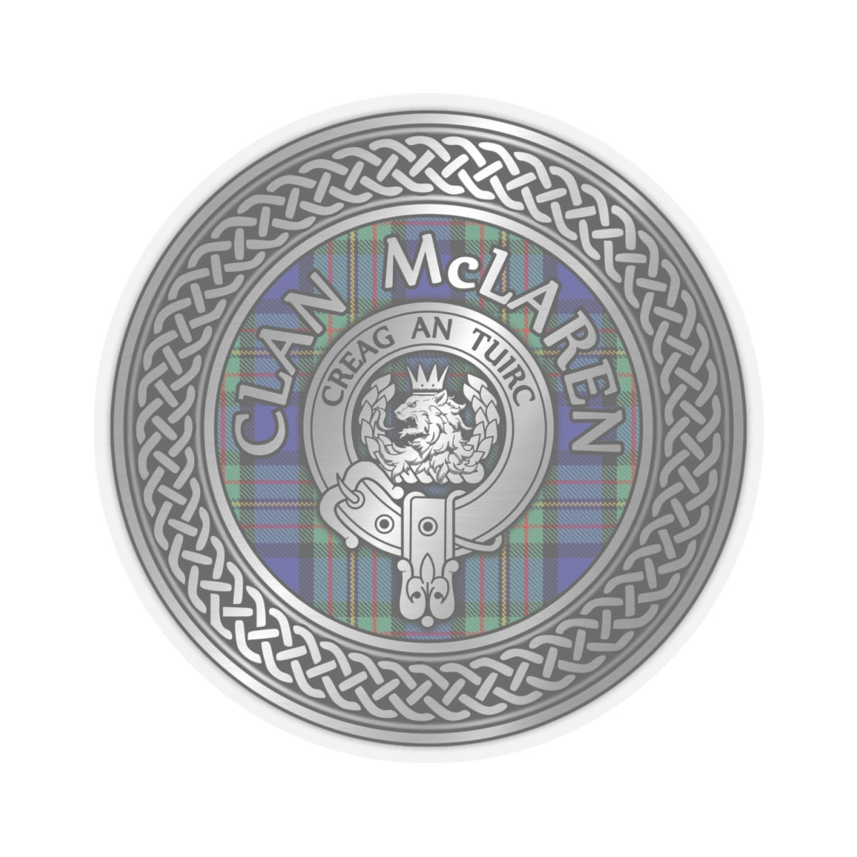 Clan McLaren Crest & Tartan Knot Kiss-Cut Stickers