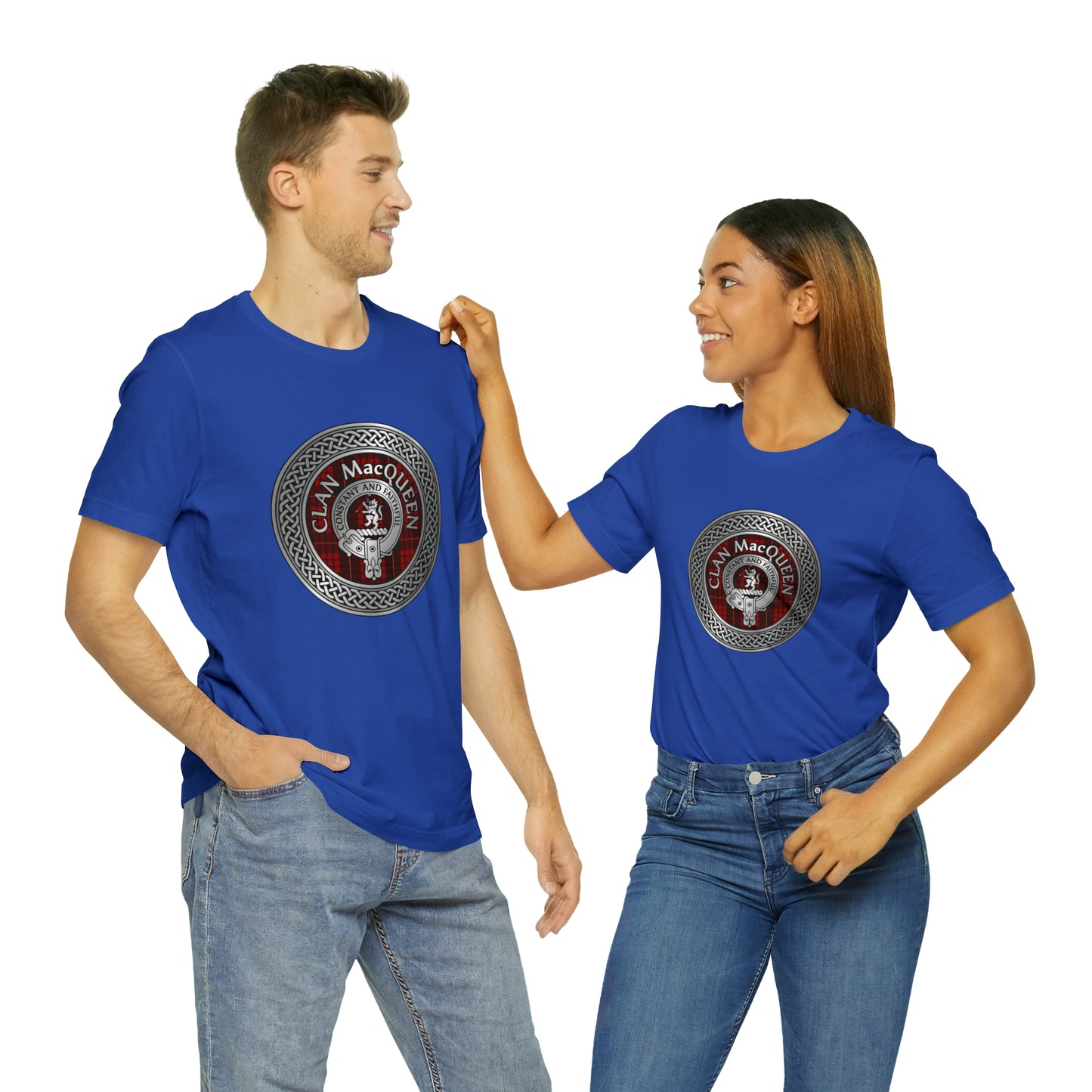 Clan MacQueen Crest & Tartan Knot | Unisex T-Shirt