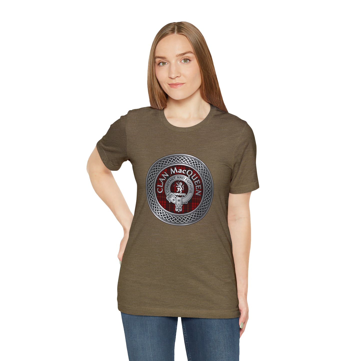 Clan MacQueen Crest & Tartan Knot | Unisex T-Shirt