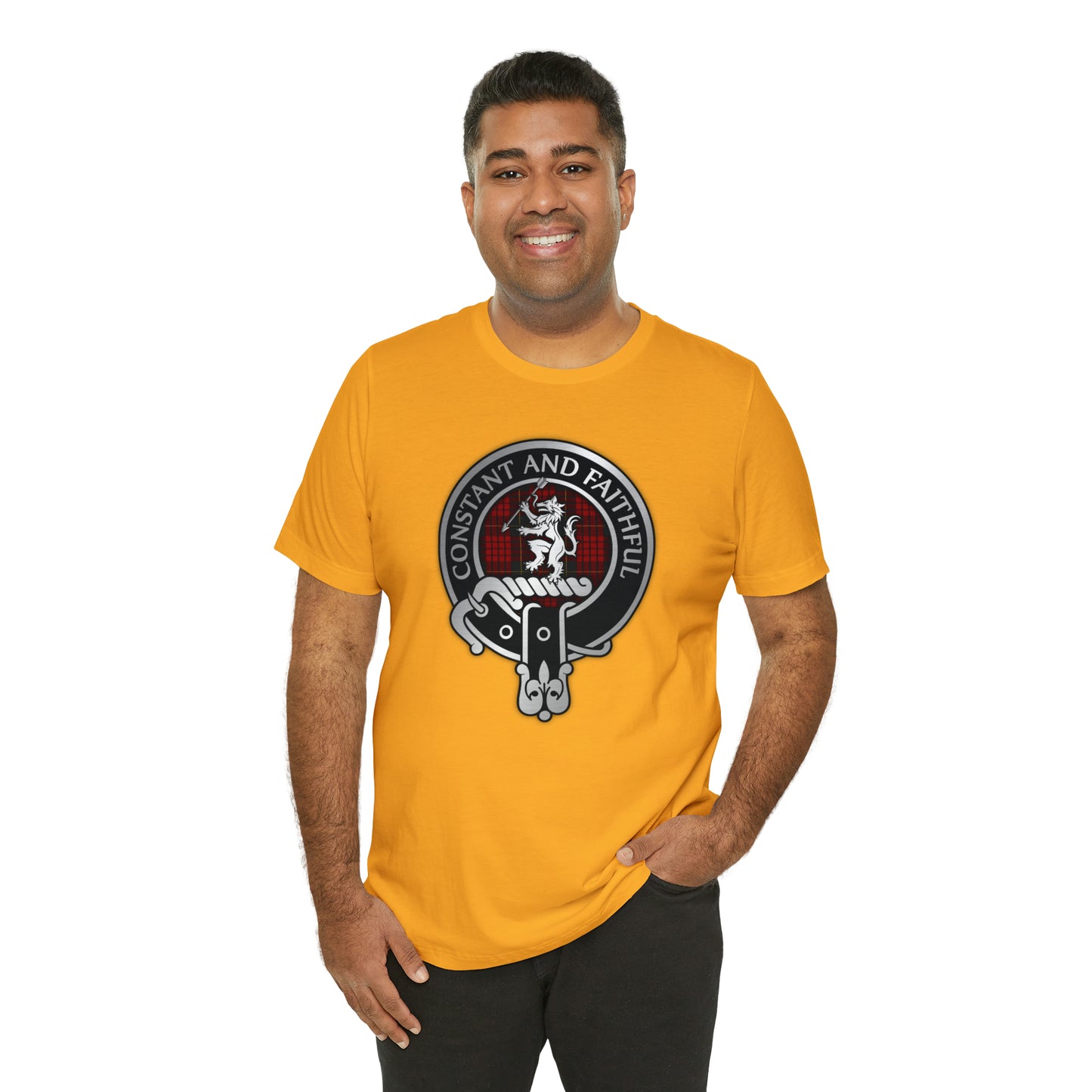 Clan MacQueen Crest & Tartan | Unisex T-Shirt