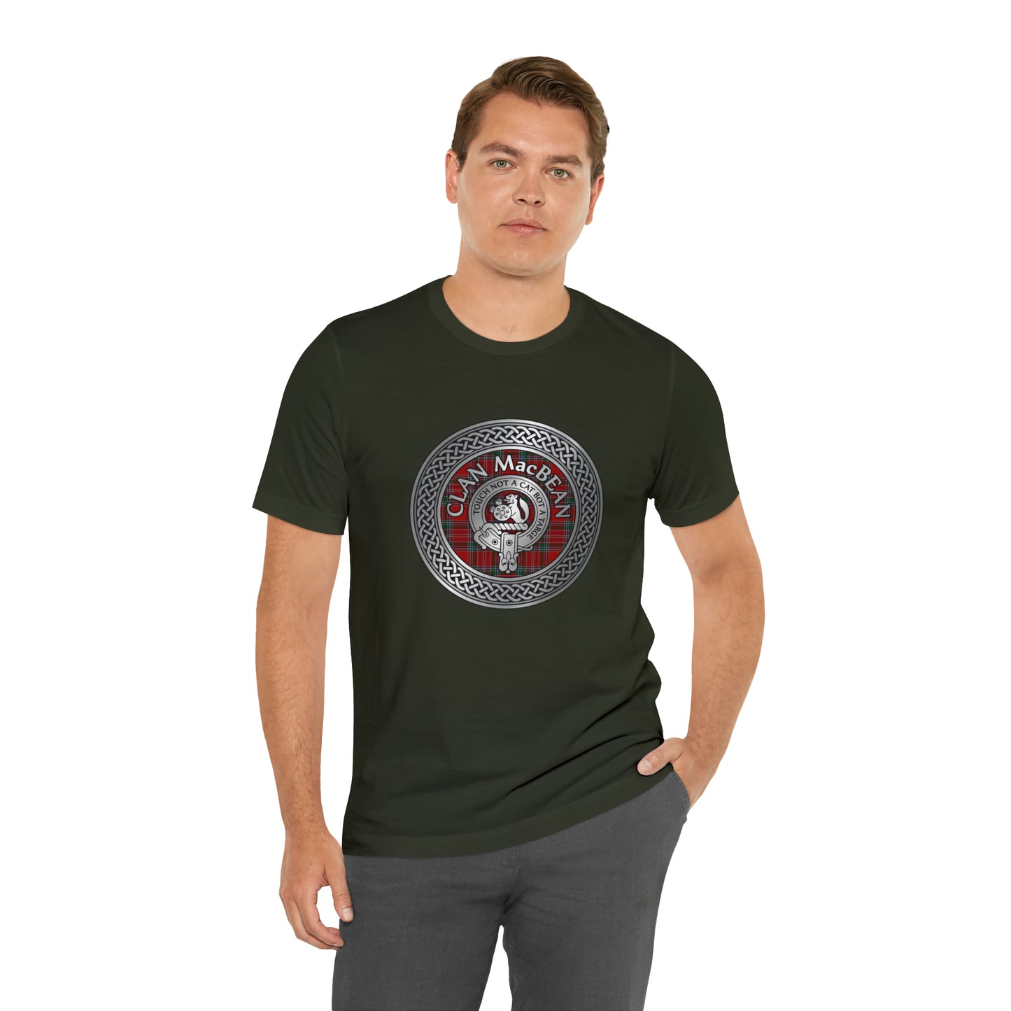 Clan MacBean Crest & Tartan Knot | Unisex T-Shirt