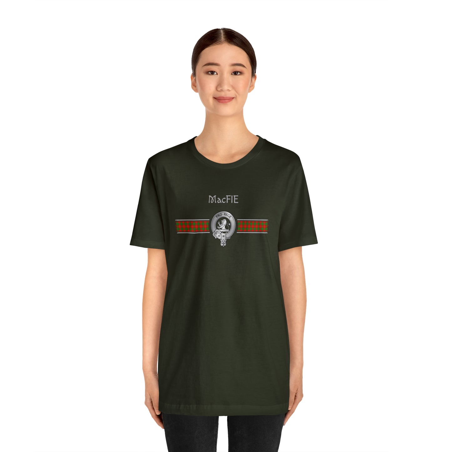 Clan MacFie Crest & Tartan | Unisex T-Shirt