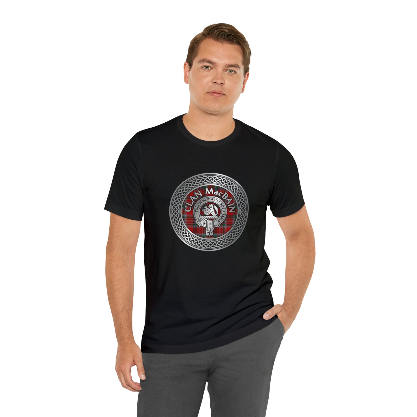 Clan MacBain Crest & Tartan Knot | Unisex T-Shirt