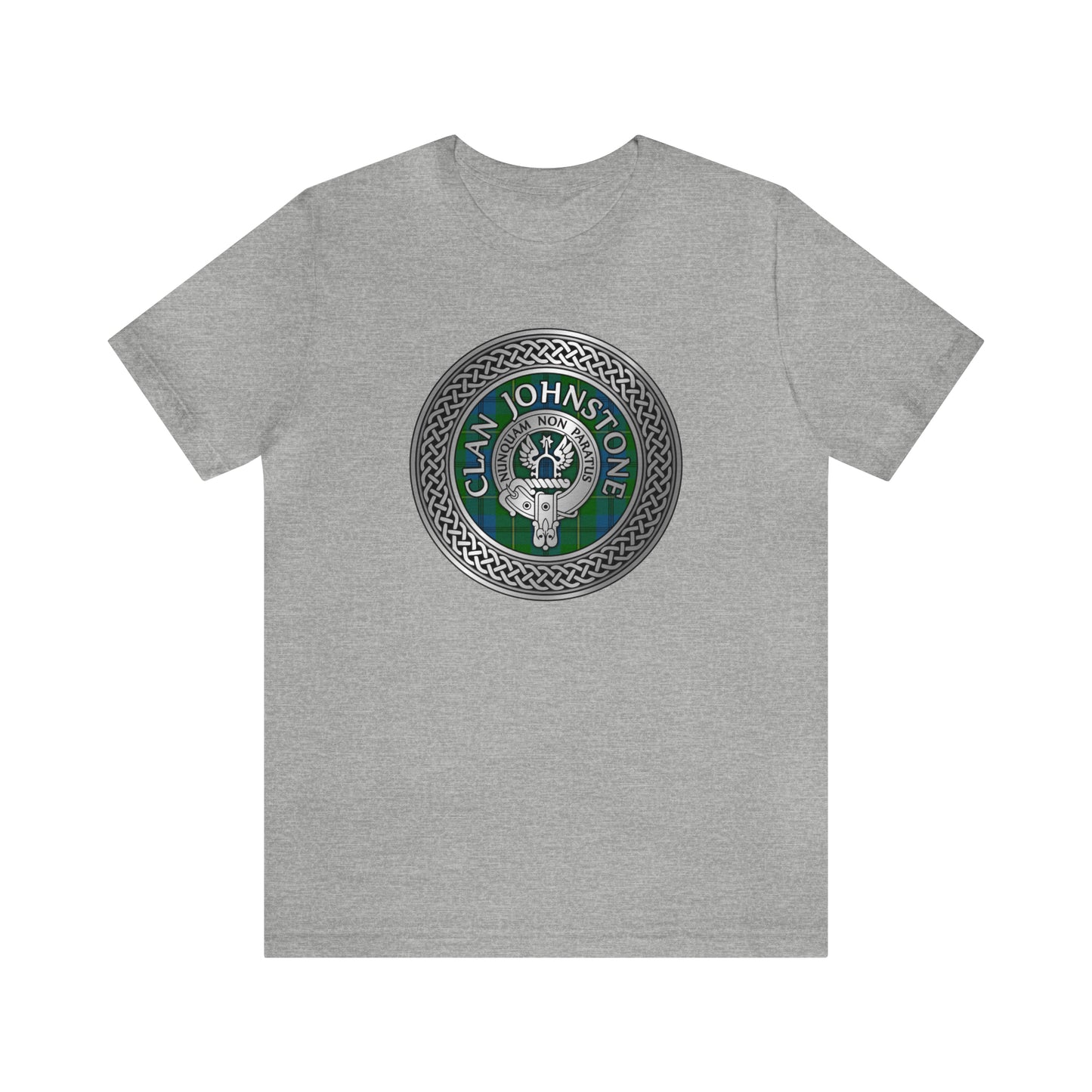 Clan Johnstone Crest & Tartan Knot | Unisex T-Shirt