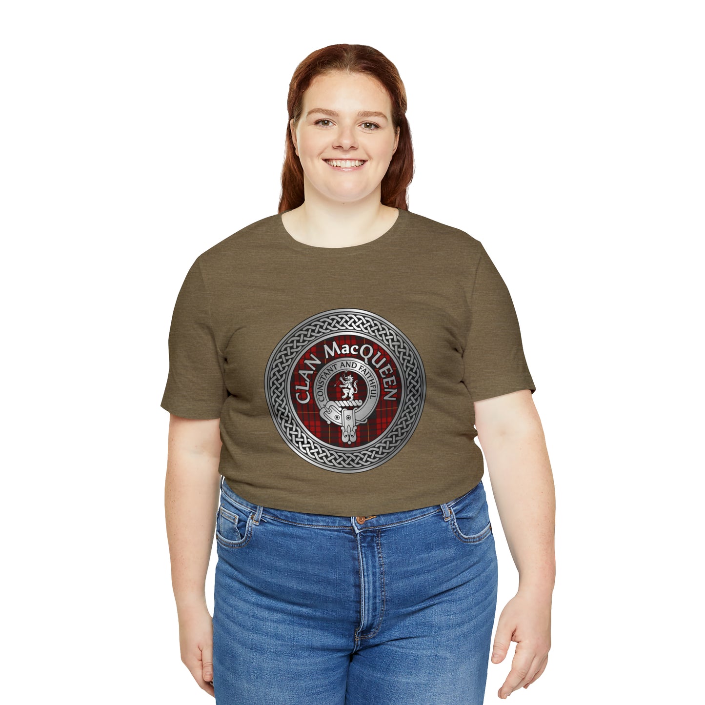 Clan MacQueen Crest & Tartan Knot | Unisex T-Shirt