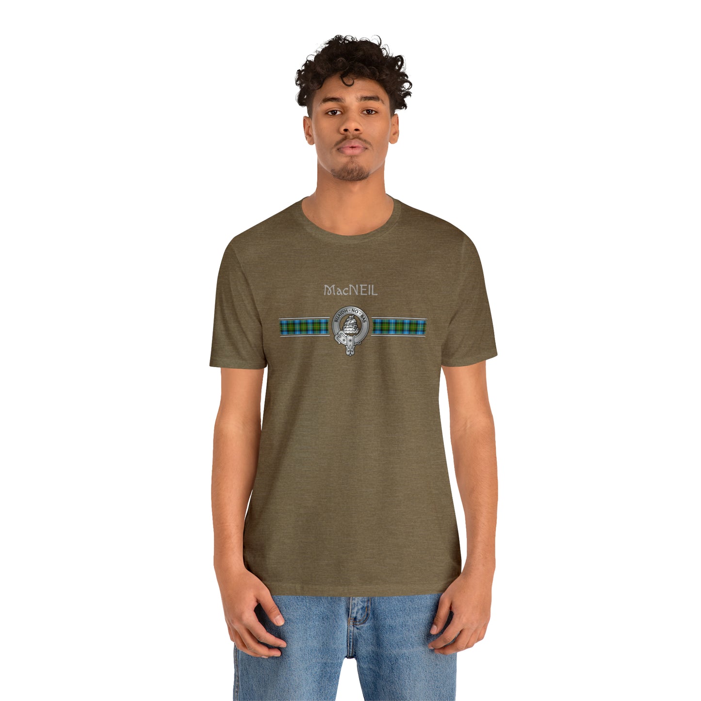 Clan MacNeil Crest & Tartan | Unisex T-Shirt