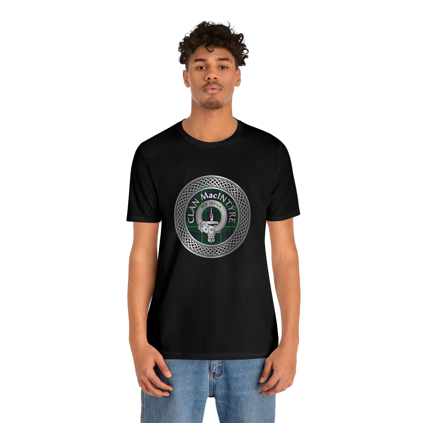 Clan MacIntyre Crest & Tartan Knot | Unisex T-Shirt