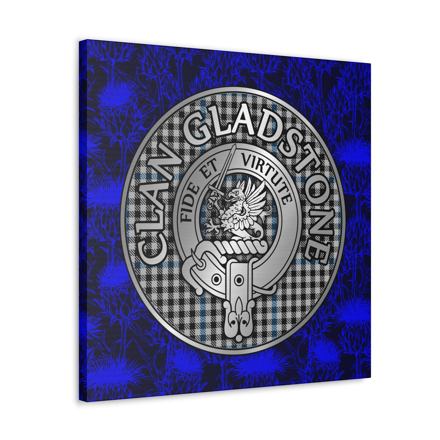 Clan Gladstone Crest & Tartan Canvas Gallery Wraps