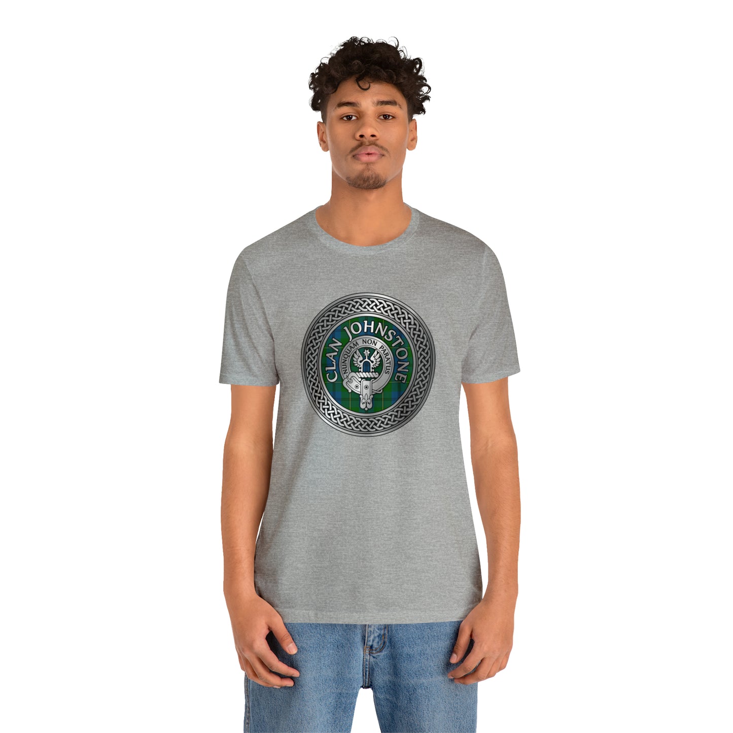 Clan Johnstone Crest & Tartan Knot | Unisex T-Shirt