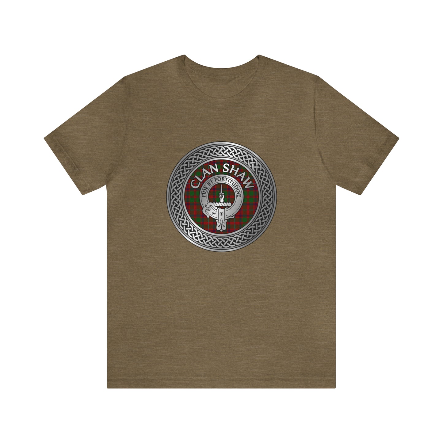 Clan Shaw Crest & Tartan Knot | Unisex T-Shirt