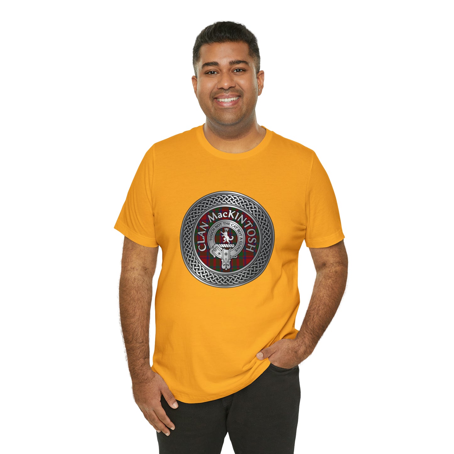 Clan MacKintosh Crest & Tartan Knot | Unisex T-Shirt