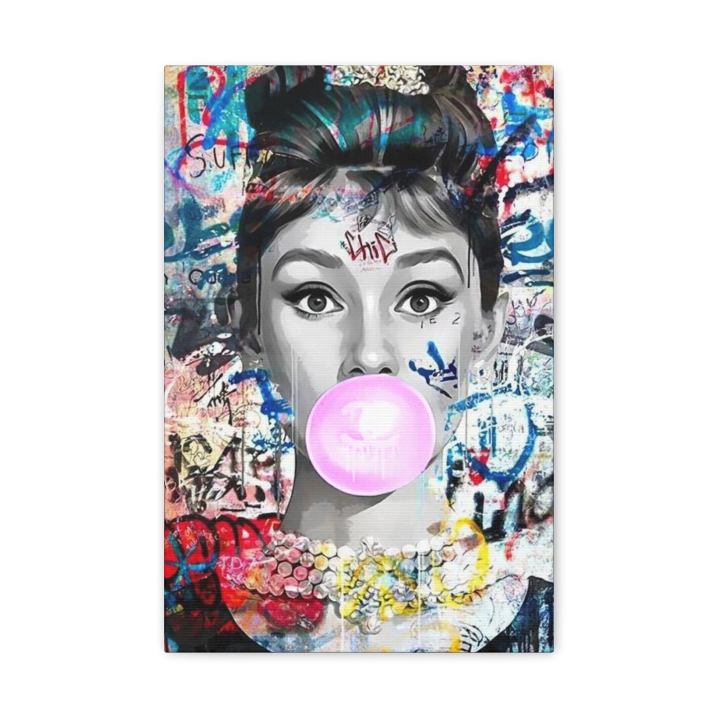 Audrey Pink Bubble Classic Canvas