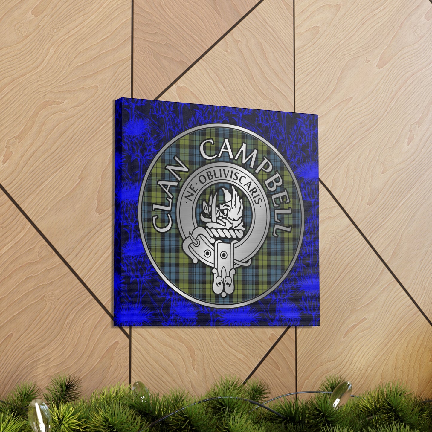 Clan Campbell Crest & Tartan Canvas Gallery Wraps