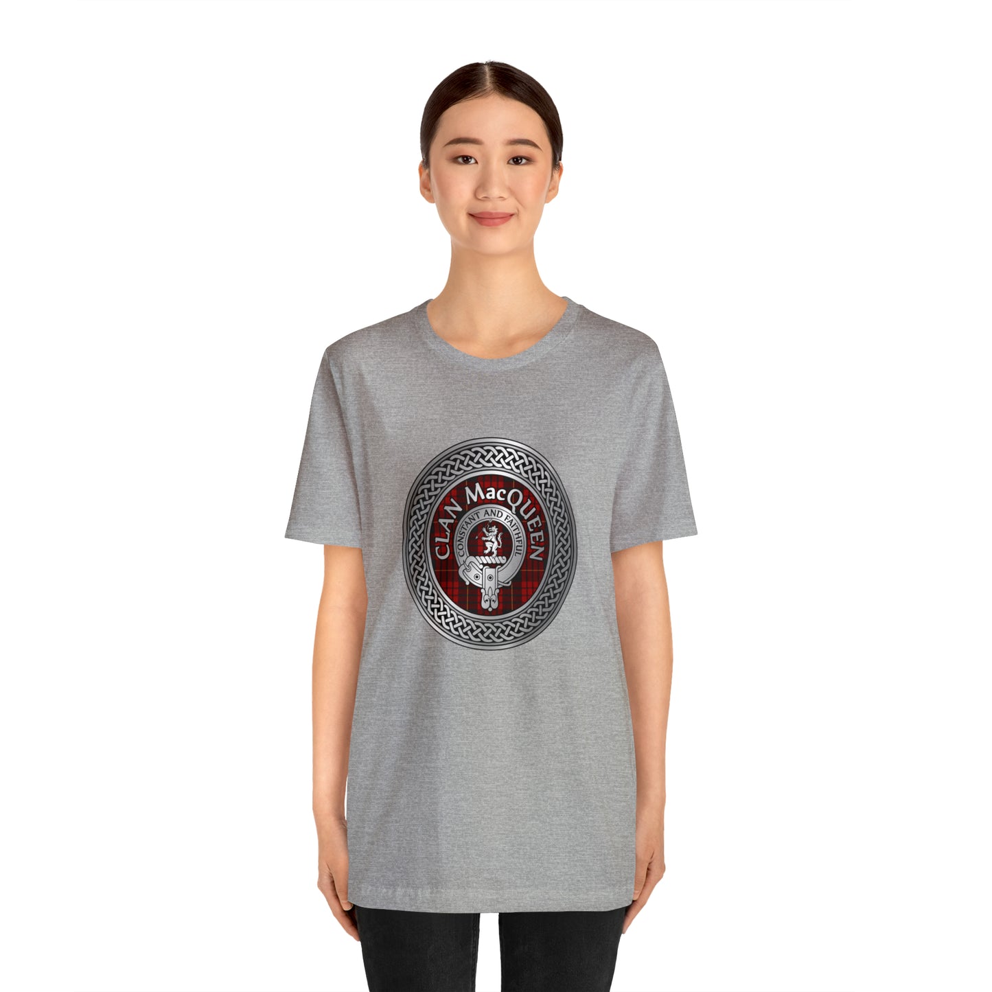 Clan MacQueen Crest & Tartan Knot | Unisex T-Shirt