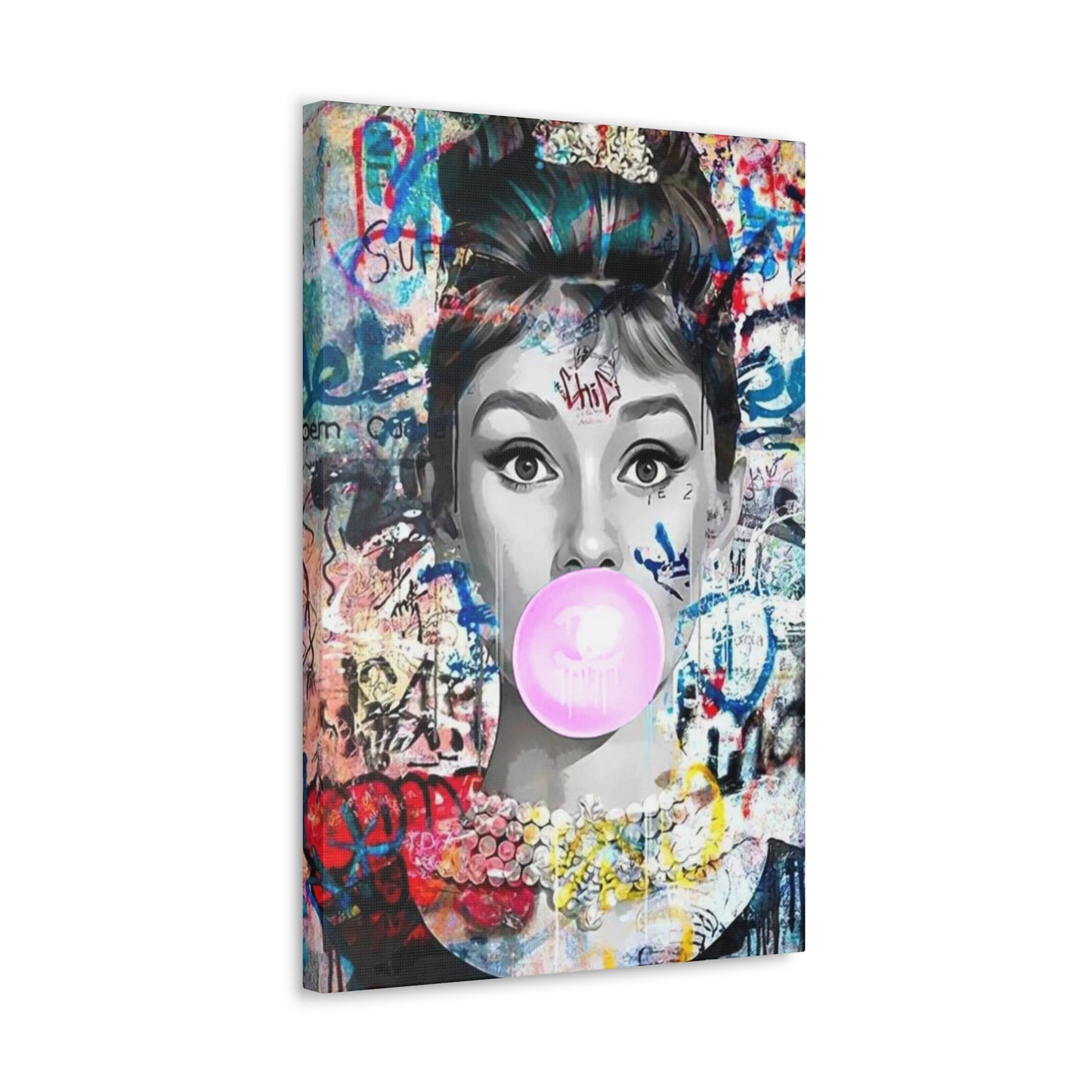 Audrey Pink Bubble Classic Canvas