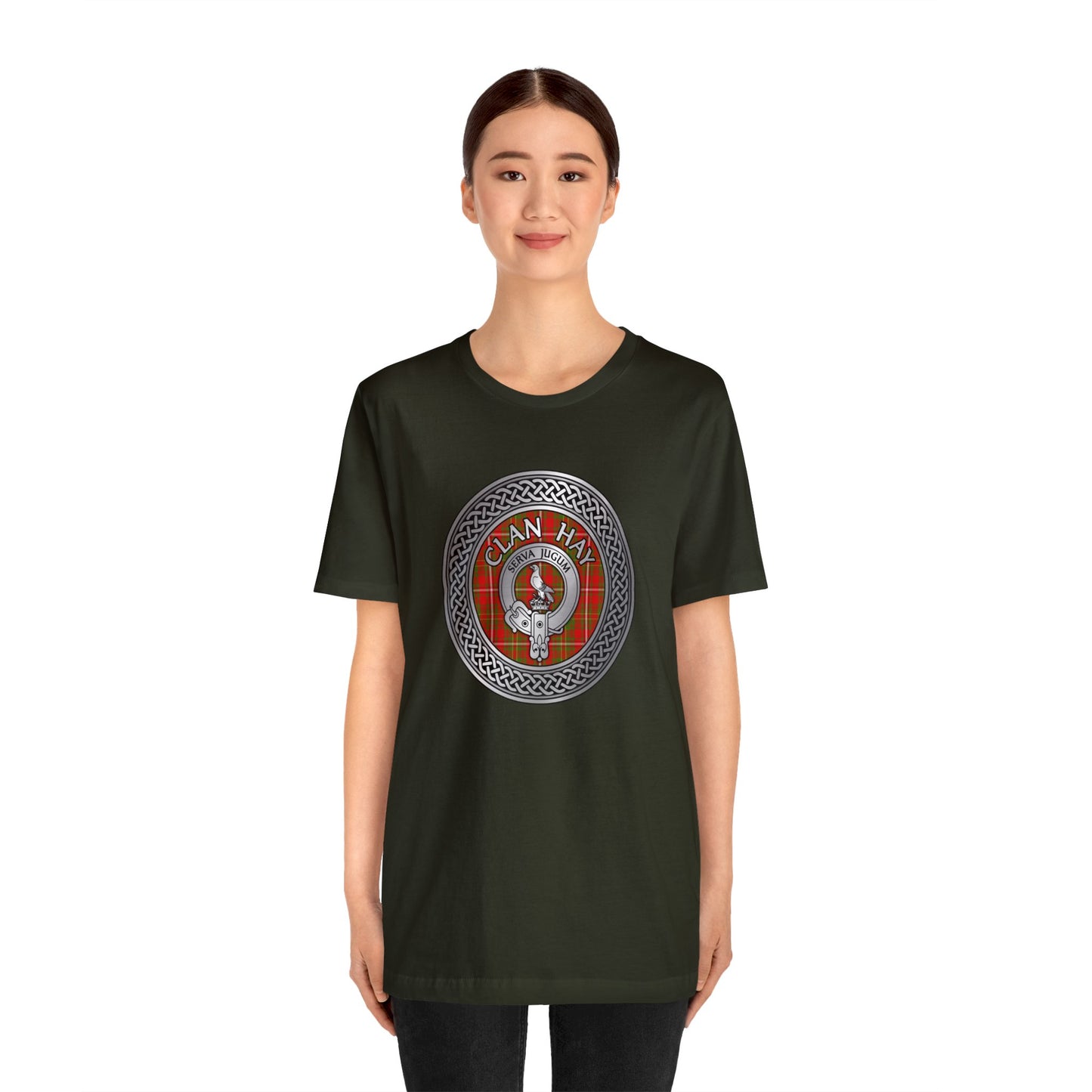 Clan Hay Crest & Tartan Knot T-Shirt