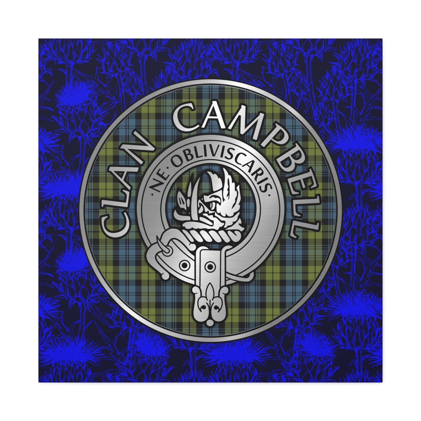 Clan Campbell Crest & Tartan Canvas Gallery Wraps