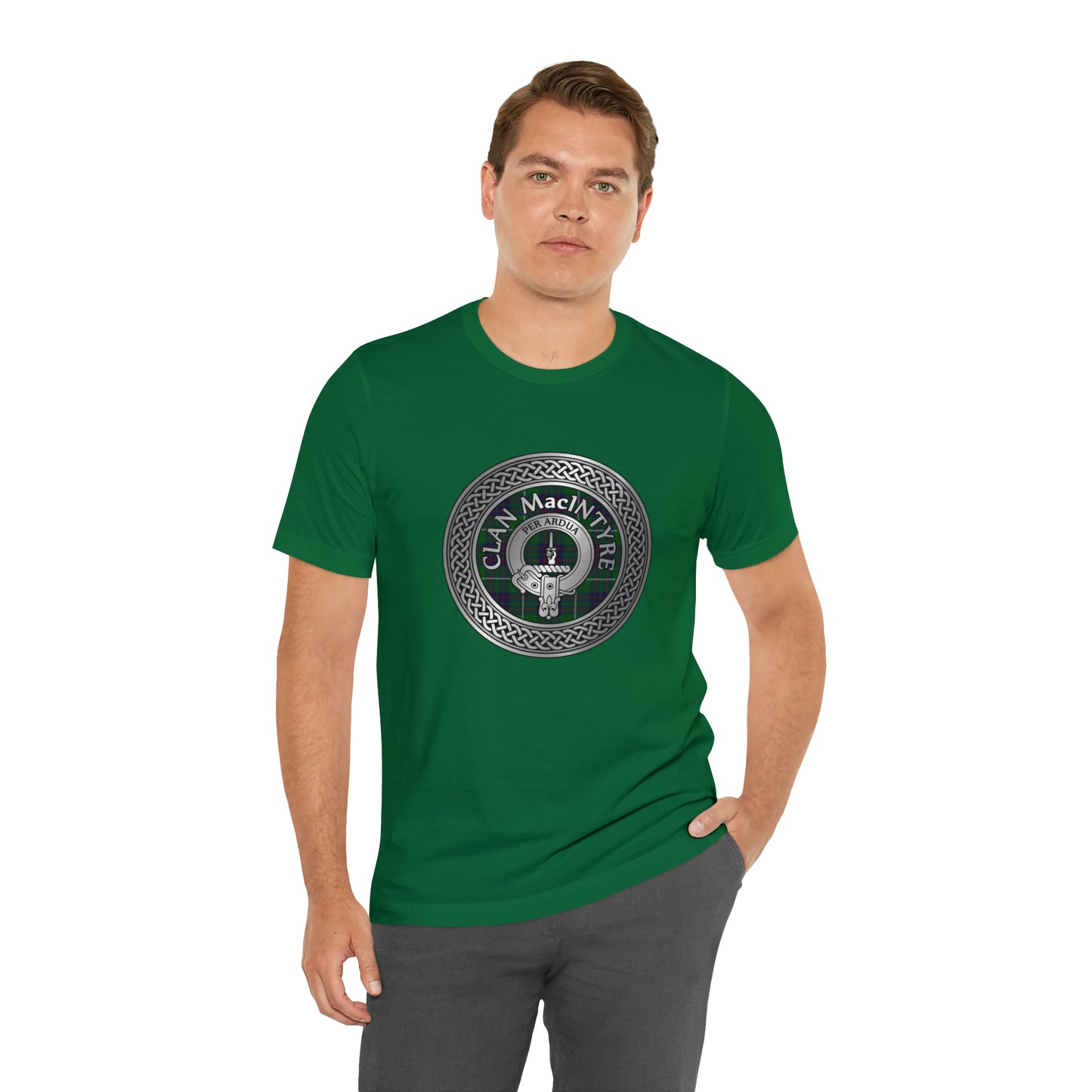 Clan MacIntyre Crest & Tartan Knot | Unisex T-Shirt