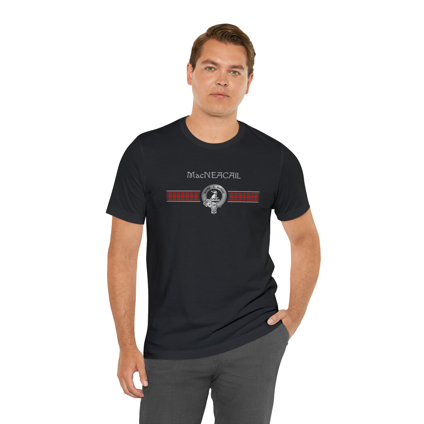 Clan MacNeacail Crest & Tartan | Unisex T-Shirt