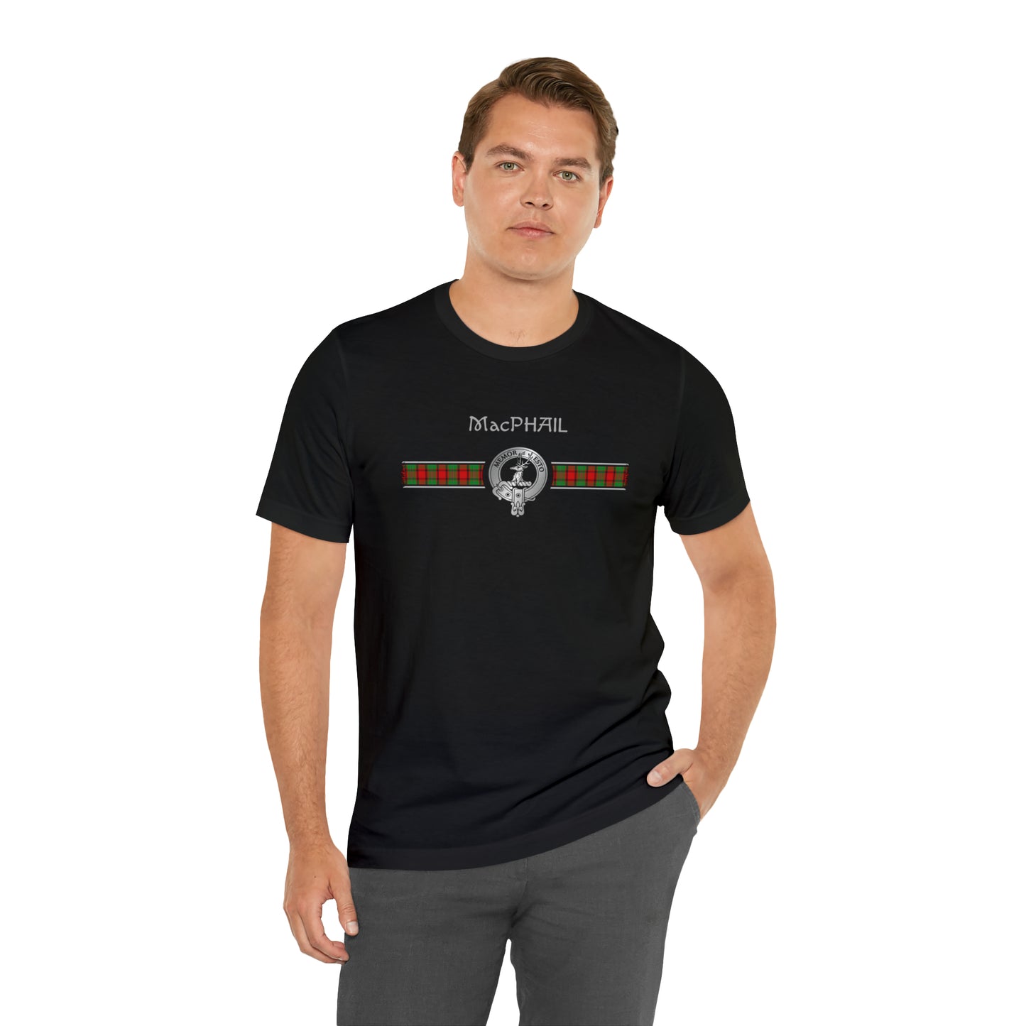 Clan MacPhail Crest & Tartan | Unisex T-Shirt