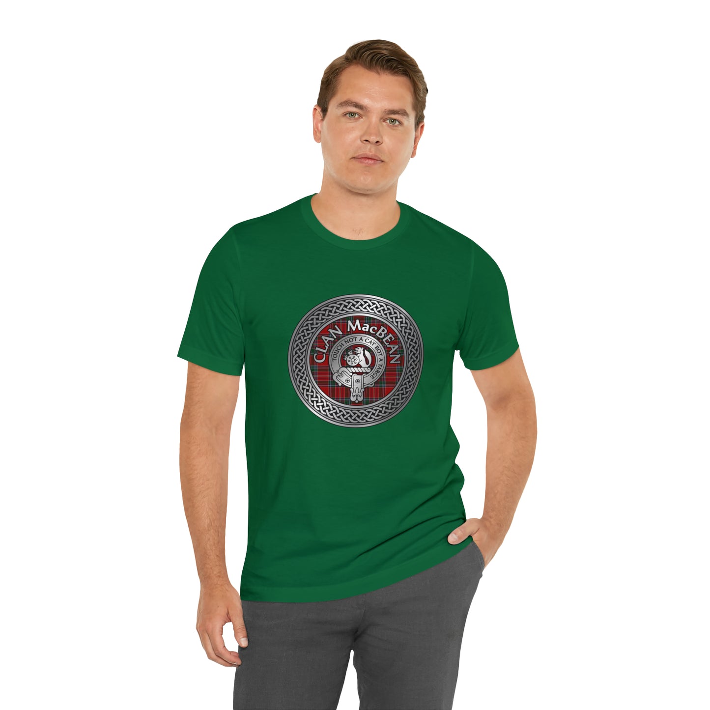 Clan MacBean Crest & Tartan Knot | Unisex T-Shirt