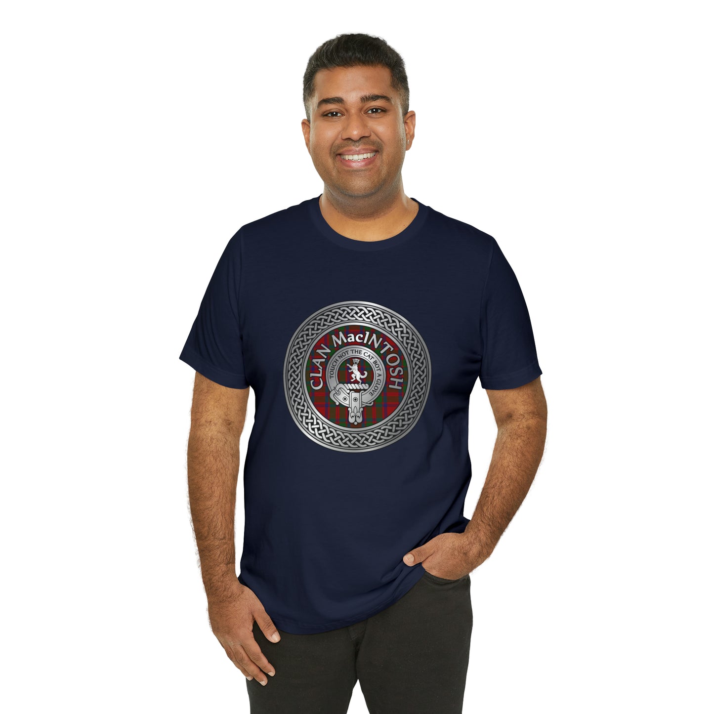 Clan MacIntosh Crest & Tartan Knot | Unisex T-Shirt