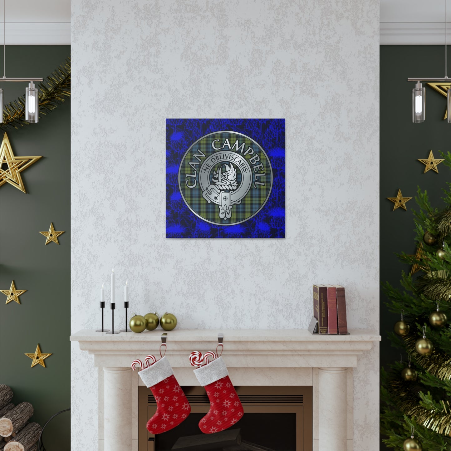 Clan Campbell Crest & Tartan Canvas Gallery Wraps