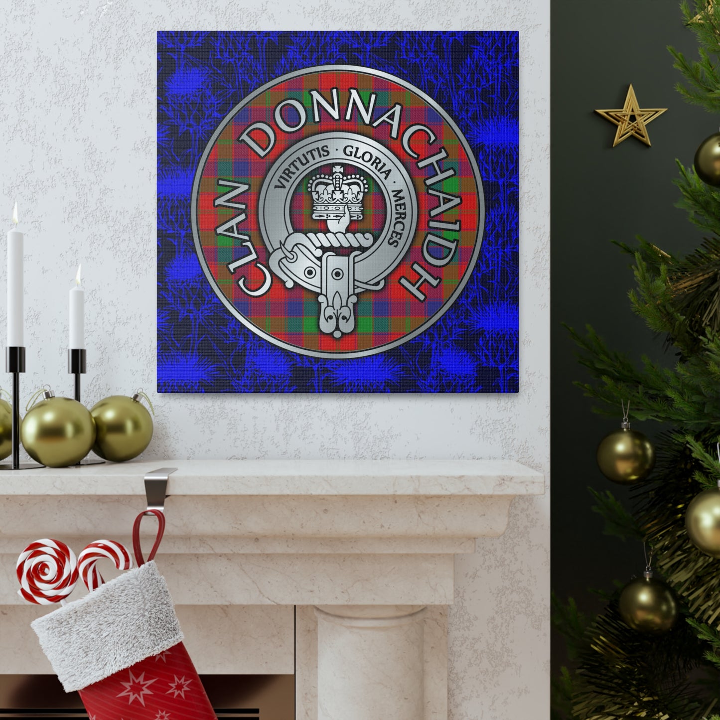 Clan Donnachaidh | Robertson Crest & Tartan Canvas Gallery Wraps